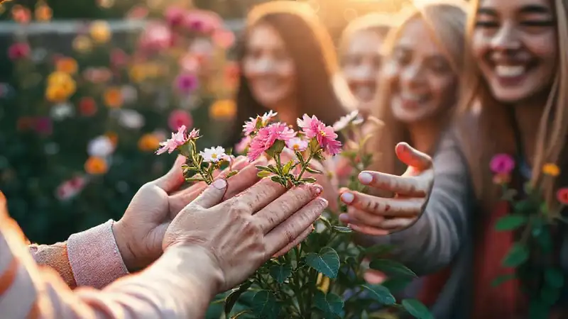 La vida florece en luz cálida