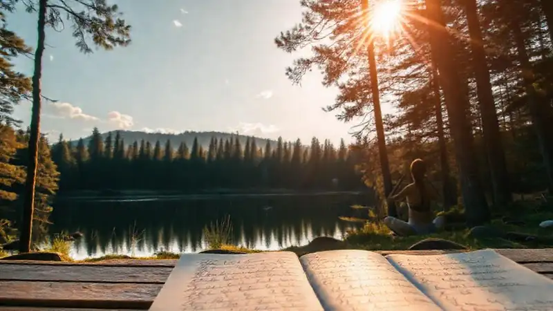 Meditación pacífica en bosque sereno