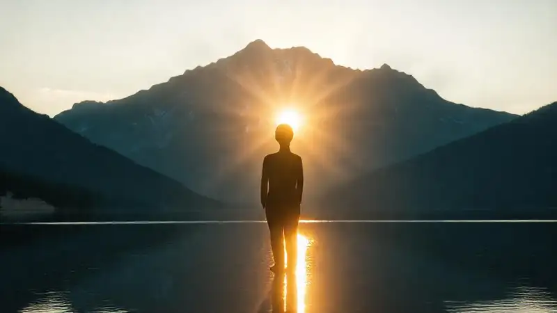 Paz interior se refleja en la montaña