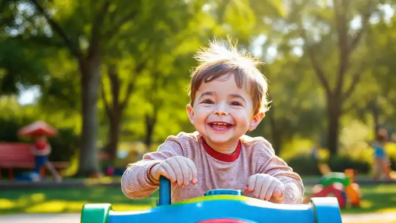 Niños felices juegan en un parque